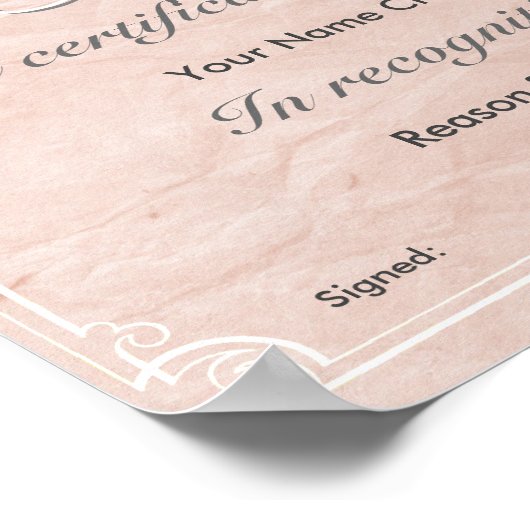 Certificaat- of toewijzingseffect. poster (Hoek)