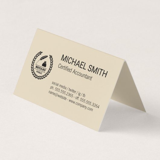 Certificaat | Openbare notaris Logo Visitekaartje (Voorkant)