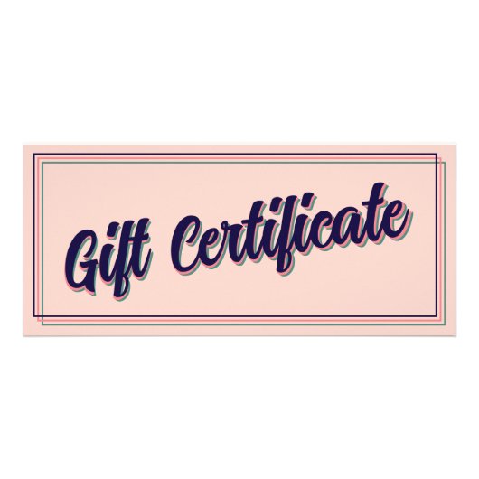 Certificaat Retro Typografie Zakelijk Cadeau Kaart (Voorkant)