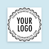 Certificaat Seal Logo Rubber Stamp Round Scalloped Rubberstempel