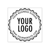 Certificaat Seal Logo Rubber Stamp Round Scalloped Rubberstempel (Afrduk)
