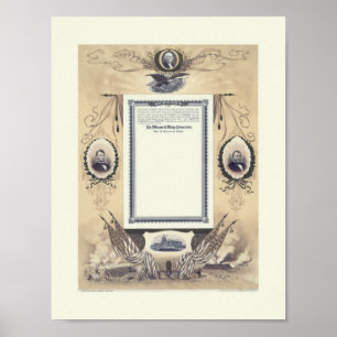 Certificaat-unie voor veteranen uit de burgeroorlo poster