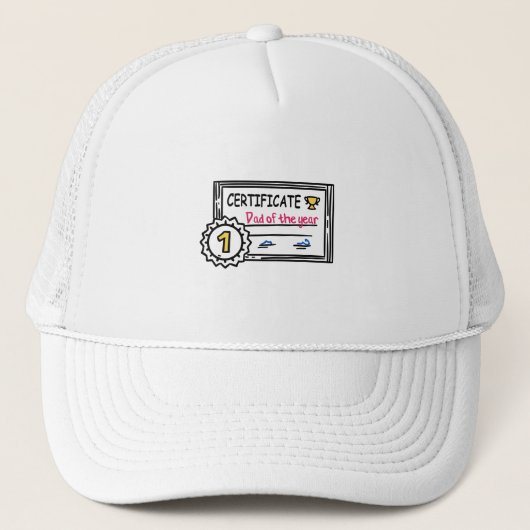 Certificaat Vader van het Jaar vaderdag Onderschei Trucker Pet (Voorkant)