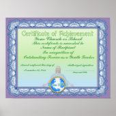 Certificaat van aankomst (Christelijk) Poster (Voorkant)