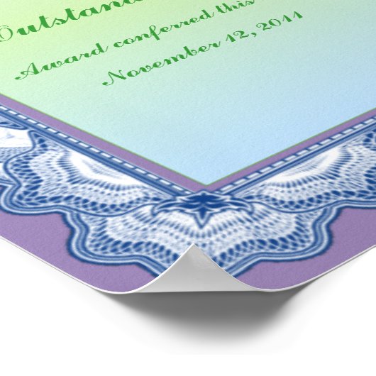 Certificaat van aankomst (Christelijk) Poster (Hoek)