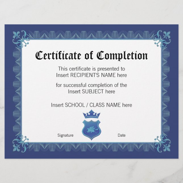 CERTIFICAAT VAN AFRONDING (Voorkant)