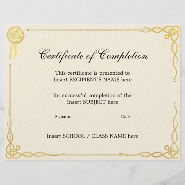 CERTIFICAAT VAN AFRONDING (Voorkant)