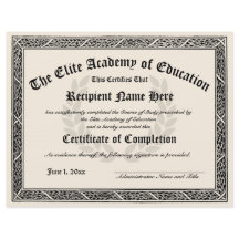 Certificaat van Afstuderen Afronding Diploma Award