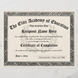 Certificaat van Afstuderen Afronding Diploma Award