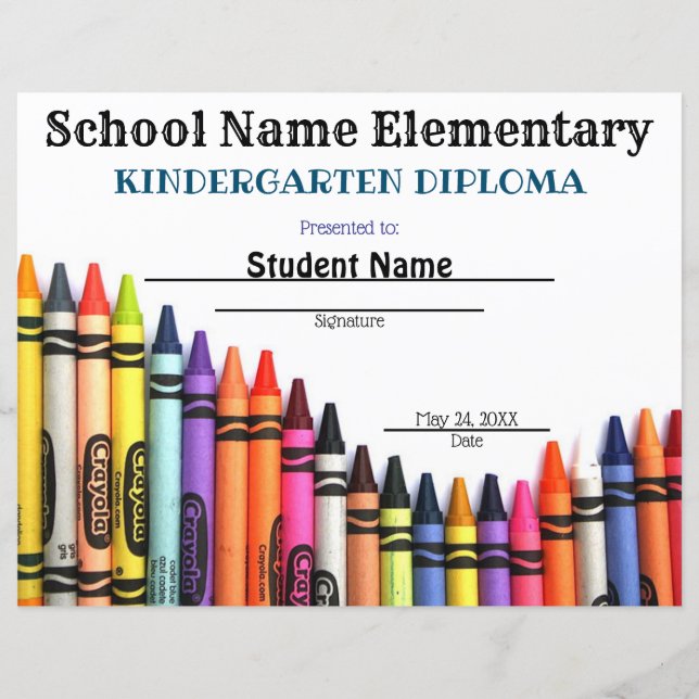 Certificaat van Afstuderen Crayon Wave (Voorkant)