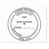 Certificaat van architect met vergunning op verval rubberstempel (Afrduk)