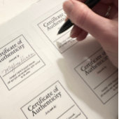 Certificaat van Authenticiteit Art Signature Stick Vierkante Sticker