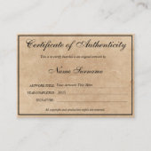 Certificaat van authenticiteit Kunstwerk door Logo (Voorkant)