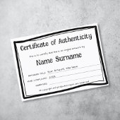 Certificaat van authenticiteit Kunstwerk door Logo