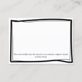 Certificaat van authenticiteit Kunstwerk door Logo (Achterkant)