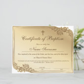 Certificaat van baptisme, Baby-bestemming (Staand voorkant)