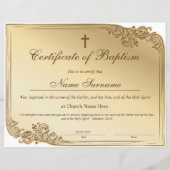 Certificaat van baptisme, Baby-bestemming (Voorkant)