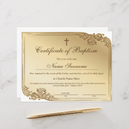 Certificaat van baptisme, Baby-bestemming