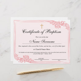 Certificaat van baptisme, Baby-bestemming