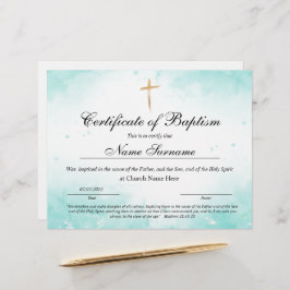 Certificaat van baptisme, Baby-bestemming