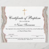 Certificaat van baptisme, Baby-bestemming (Voorkant)