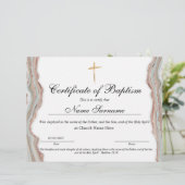 Certificaat van baptisme, Baby-bestemming (Staand voorkant)