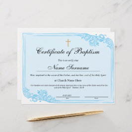 Certificaat van baptisme, Baby-bestemming