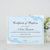 Certificaat van baptisme, Baby-bestemming (Staand voorkant)