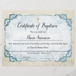 Certificaat van baptisme, Baby-bestemming