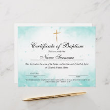 Certificaat van baptisme, Baby-bestemming