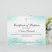 Certificaat van baptisme, Baby-bestemming (Staand voorkant)