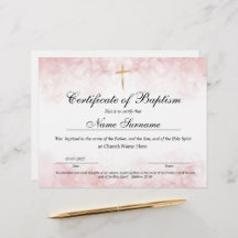 Certificaat van baptisme, Baby-bestemming