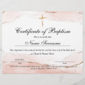 Certificaat van baptisme, Baby-bestemming (Voorkant)