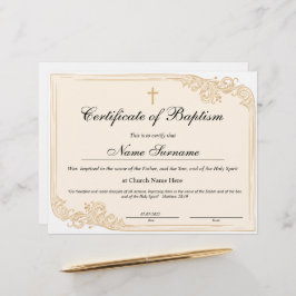 Certificaat van baptisme, Baby-bestemming