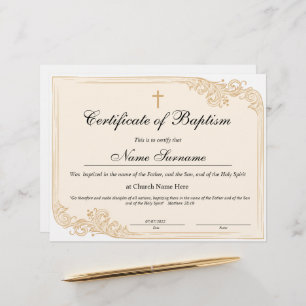 Certificaat van baptisme, Baby-bestemming