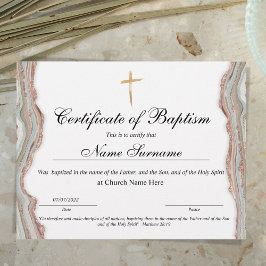 Certificaat van baptisme, Baby-bestemming