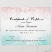 Certificaat van baptisme, Baby-bestemming (Voorkant)