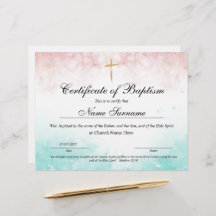 Certificaat van baptisme, Baby-bestemming