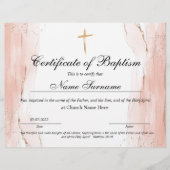 Certificaat van baptisme, Baby-bestemming (Voorkant)