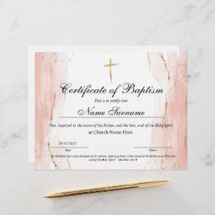 Certificaat van baptisme, Baby-bestemming