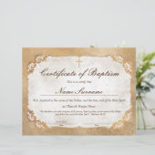 Certificaat van baptisme, Baby-bestemming (Staand voorkant)