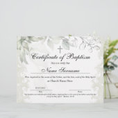 Certificaat van baptisme, Baby-bestemming (Staand voorkant)