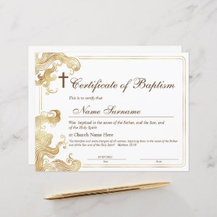 Certificaat van baptisme, Baby-bestemming