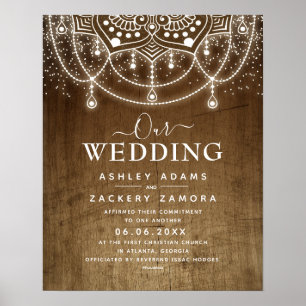 Certificaat van bindingsplaats Boho FairyLights We Poster