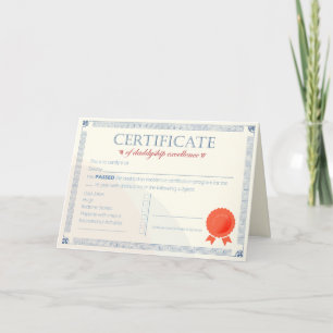 Certificaat van Daddyship Excellence: Tiener-goedg Bedankkaart