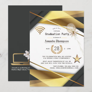 Certificaat van de Black & Gold Virtual Graduation Kaart