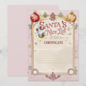 Certificaat van de Goede Lijst van Sinterklaas | P Kaart (Voorkant / Achterkant)