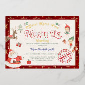 Certificaat van de stoute lijst van Sinterklaas fo Folie Uitnodiging (Voorkant)