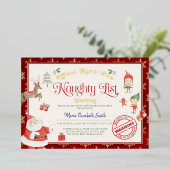 Certificaat van de stoute lijst van Sinterklaas fo Folie Uitnodiging (Staand Voorkant)