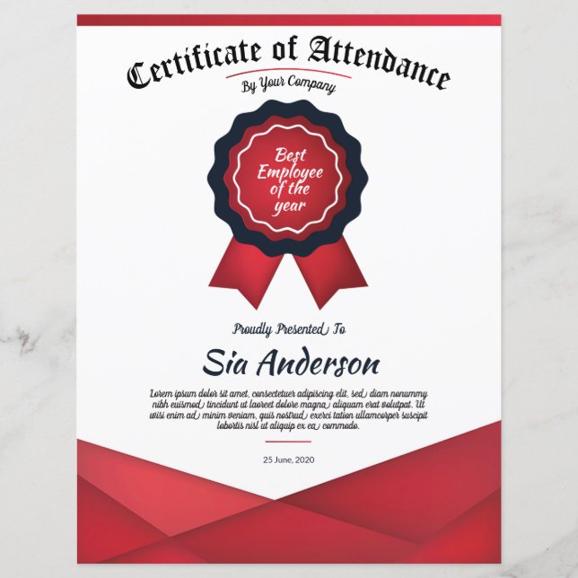 Certificaat van deelname (Voorkant)